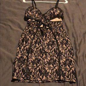 Black lacy mini dress
